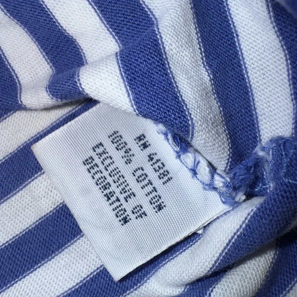 Polo Ralph Lauren Blue Label Men's Blue & white Striped Golf Preppy polo XL